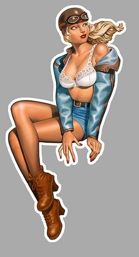 Pin vintage blue left - pin, up