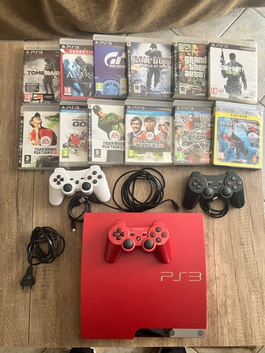 Console ps3 slim - slim, rouge