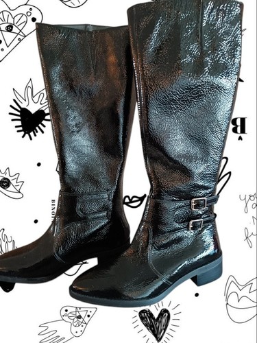 Bottes cuir noir - , brillant