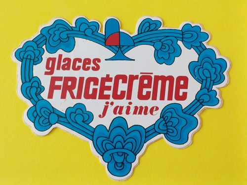 Autocollant vintage glaces - autocollant,