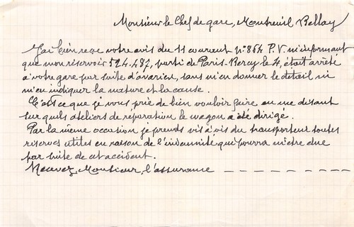 Facture monsieur chef de - ,