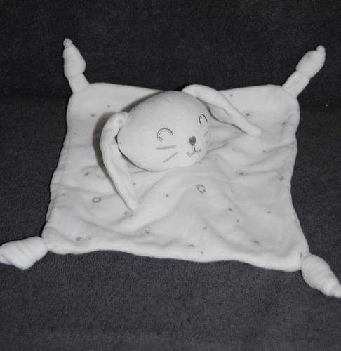 Doudou plat lapin blanc - doudou,