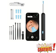 Otoscope WiFi HD avec Caméra Nettoyeur Oreilles Endoscope Smartphone iOS/Android