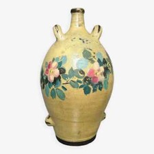 Gourde en grès signée