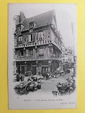 cpa 1900 - ROUEN Vieilles Maisons Alphonse LECANU Rue EAU de ROBEC Marché ÉTAL
