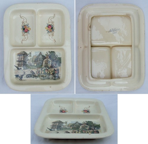 Ancien plat compartiment - plat, à