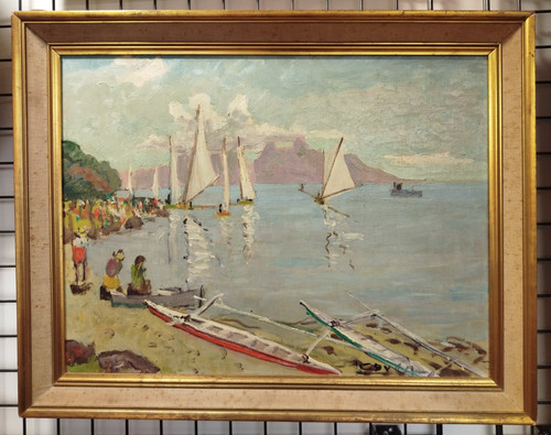 Tableau signe huile - huile, bois