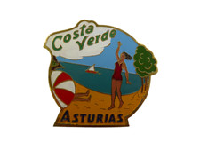 Plaque de calandre émaillée 75mm Badge Automobile club Costa Verde Asturias - 66