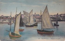 CPA 50 NORMANDIE Manche - GRANVILLE Voiliers de PECHE dans le Port  1928