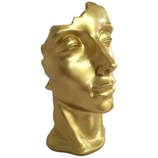 Statue visage résine FEMME doré 50 cm