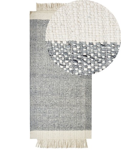 Tapis gris blanc - cassé, en
