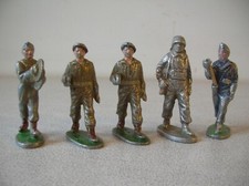 Lot de 5 anciens personnages en alu soldat cymbale fanfare jeu rétro n°16