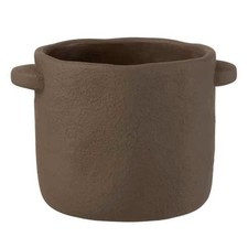 Cache-Pot en Ciment "Gustave" 24cm Marron Foncé
