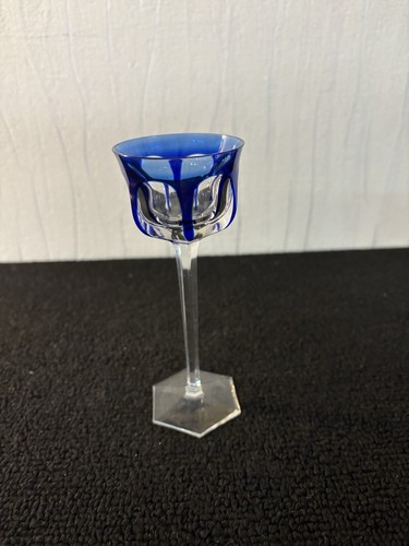 Verre liqueur bleu overlay - bleu,