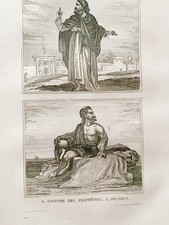 LITHOGRAPHIE TERRE SAINTE   "  COSTUMES DES PROPHETES - PECHEUR  "