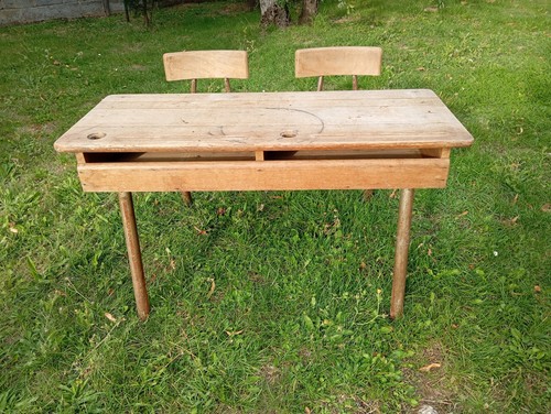 Ancien pupitre bureau ecolier - pupitre,