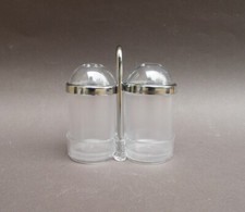 Salière poivrière serviteur de table sel poivre en métal et plastique 