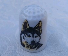 1 dé à coudre de collection en porcelaine Parc Polaire Décoré Main 