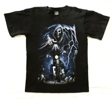 T SHIRT SKULL DEATH NOIR CROIX TETE DE MORT ROCK METAL MOTARD TAILLE S REGULAR