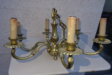 Lustre en bronze massif à 6 branches