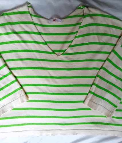 Pull marinière vert blanc - pull,