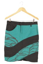 SKUNKFUNK Jupe Trapèze Femme Noir Turquoise Bohème (EU 34)