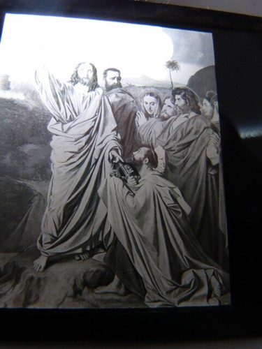Plaque verre jésus donne - plaque, de