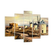 Impression sur Verre 150x100cm Tableaux Image Moulin à vent andalousie paysage