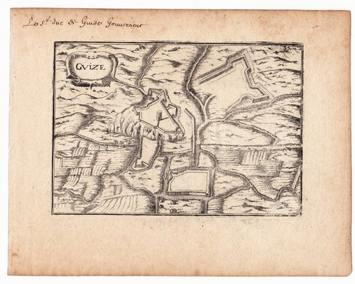 Gravure xviie guise aisne - gravure,