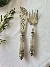 Service Poisson Argent Massif Couvert De Service Riche Décor 