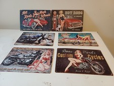 6 Plaques Tole Publicité " Pin Up   "