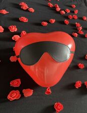 Masque en Cuir PU Soumission BDSM Bondage Noir Rose Ou Rouge