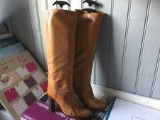 bottes vintage 80  cuir camel  .t 36 .(G/D/V)
