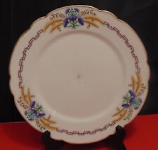 Assiette en porcelaine de Paris diametre 22.5 cm - Monogrammé - Décor floral