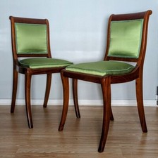 Jacob Desmalter - paire de chaises à l'anglaise - acajou et soie Lelièvre