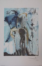 Salvador DALI : Les Chevaux Don Quichotte - Lithographie signée