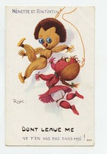 RIGHT .Patriotique .Porte Bonheur . Nénette et Rintintin . Patriotic lucky charm