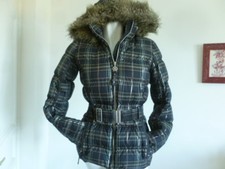 DOUDOUNE DUVET " POIVRE BLANC "  PARKA NOIR IMPRIME ARGENT T.38 / 40 NEUF