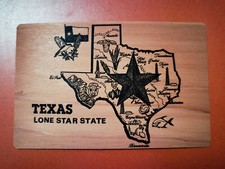 CPA USA TEXAS (Carte en Bois) Lone Star State DURABLE QUALITY WOOD POSTCARD