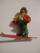 Ancien jouet original hérisson Peter MECKI STEIFF GERMANY Skieur