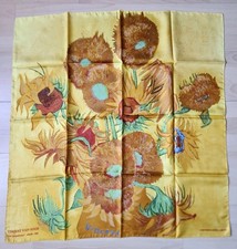 Foulard Soie Van Gogh Les Tournesols 85x87cm Anne Crespelle 1996 Jamais Porté