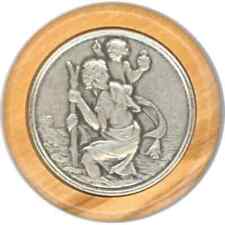 SAINT CHRISTOPHE PLAQUE AUTO BOIS D OLIVIER