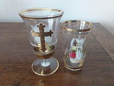 Lot 2 Verres Communion Solennelle Comme Neufs Avec Superbe Dorure 