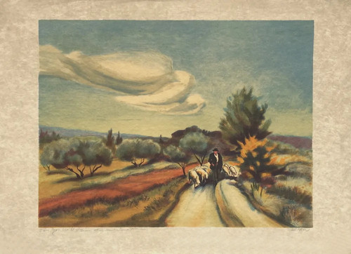 Zarou lithographie signé - zarou,