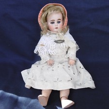 POUPÉE ANCIENNE TÊTE/COLLERETTE BISCUIT HEUBACH OU HANDWERCK HT 36cm (nw30)