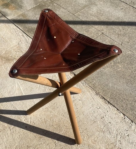 Tabouret pliant cuir et - en,