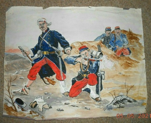 Aquarelle dessin militaires - aquarelle,