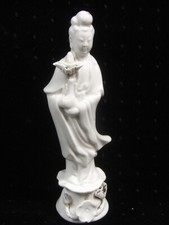 ?? STATUETTE DE GUANYIN FEMME PORCELAINE BLANC DE CHINE ART ASIATIQUE CHINESE