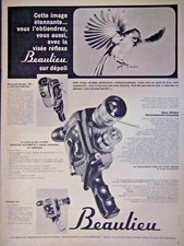 PUBLICITÉ 1961 CAMÉRA BEAULIEU VISÉE REFLEX SUR DÉPOLI CONTROL AUTOMATIC R 8 