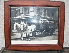 Cadre XIXème+photo laiterie,  en bois massif 45X37 cm feuill. 36,5 X 28 cm+verre